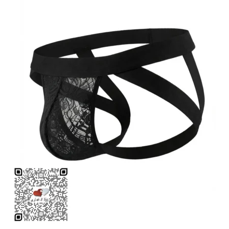 x3ME suspensorio doble soporte negro encaje lace vista lateral levanta y redondea las nalgas